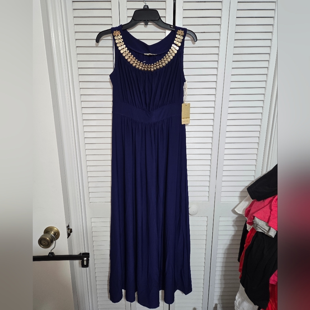 Sandiva Women's M Elegant Navy Blue Dress NEW